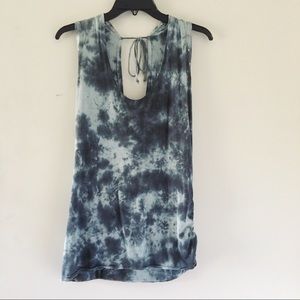 Surfer chick Ocean Tie Dye Tie back tank w/ studs